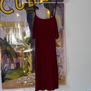 Red cold shoulder dress